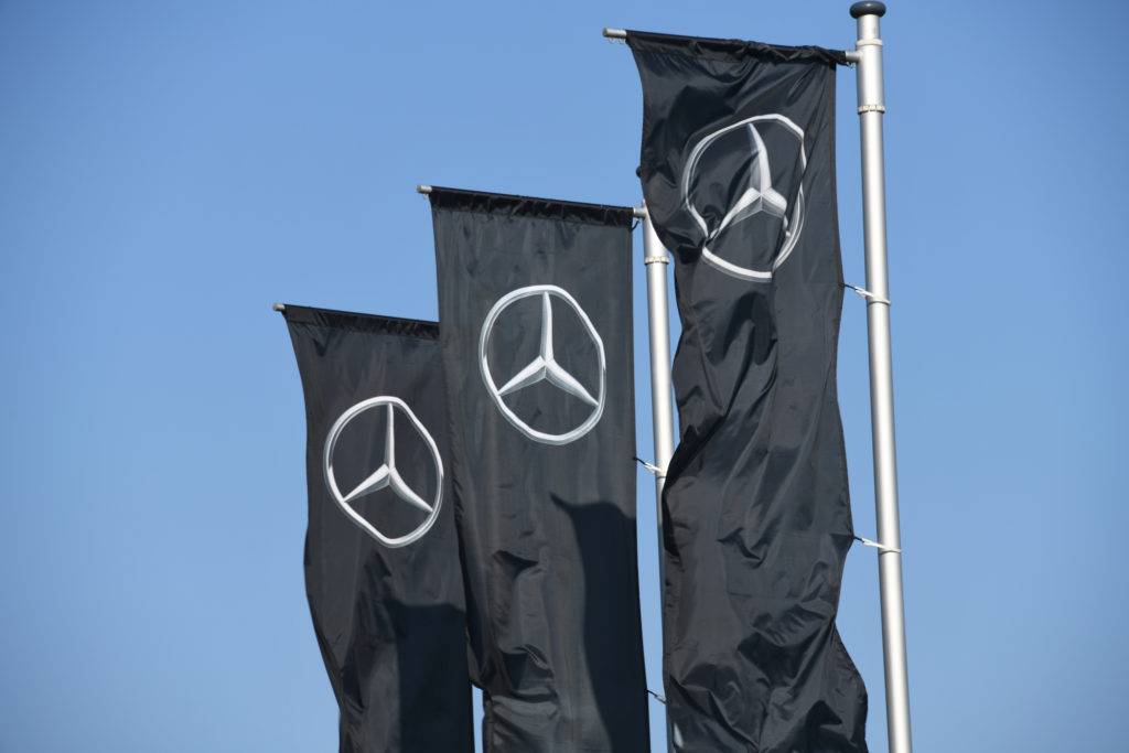 Buchholz, Lower Saxony / Germany – April 22, 2018: Flags at the
